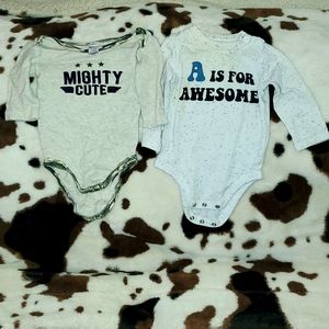 2 long sleeve onesies